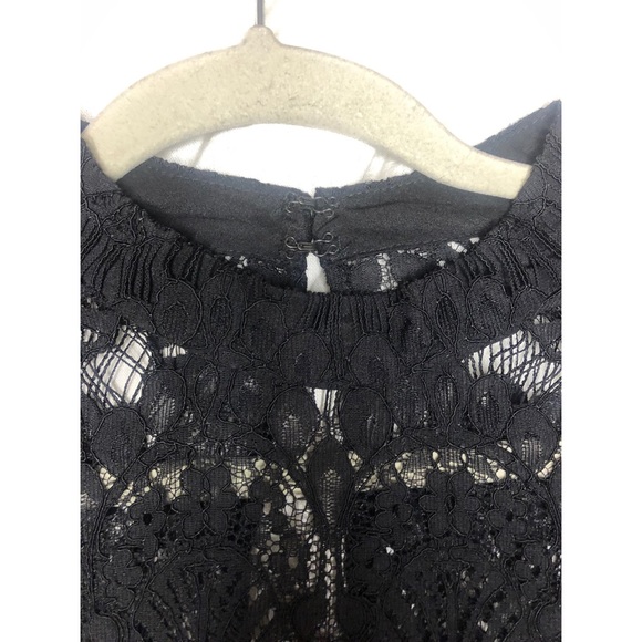 BCBG medium long sleeve black dress. Solid/lace - Picture 6 of 7